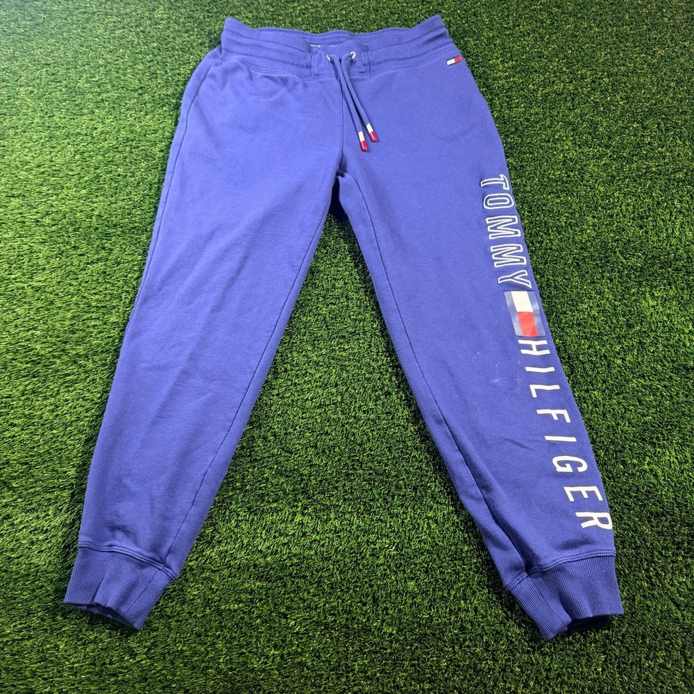 Tommy Hilfiger Sport Mens Blue Jogger Sweatpants Logo Graphic Size Small